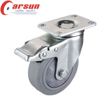 4inches Medium Duty Swivel Man-Made Rubber Caster (with total brake and axle cover)